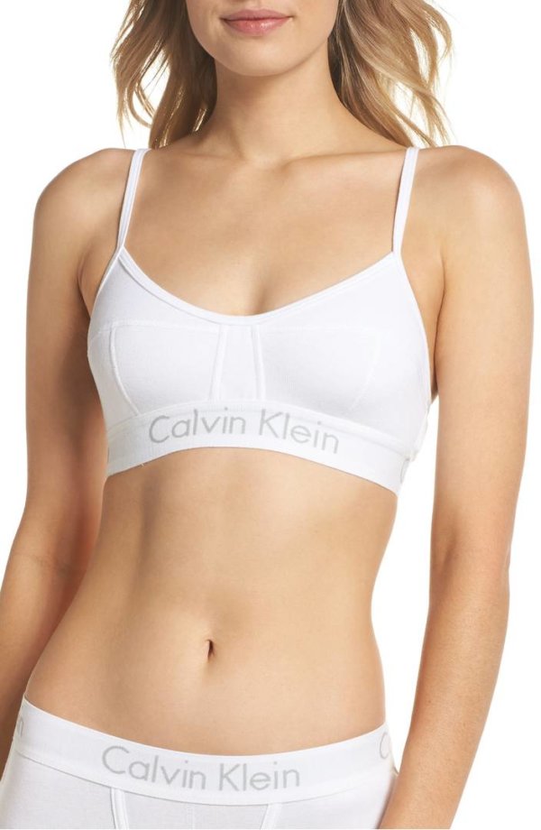 Calvin Klein športová podprsenka Bralette Unlined biela