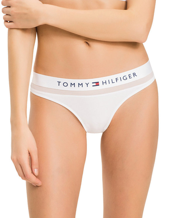 Tommy Hilfiger tanga Sheer Flex Cotton Thong biele