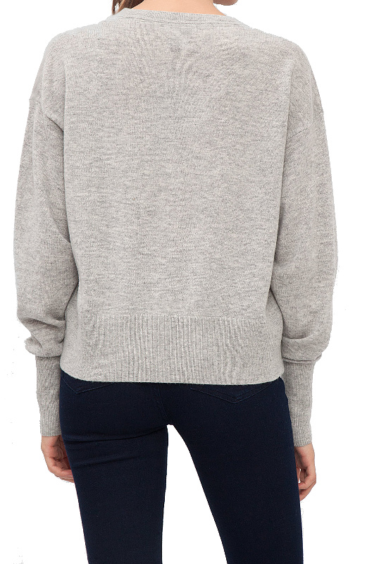 Tommy Hilfiger Gwynie V-Neck Sweater pulóver šedý