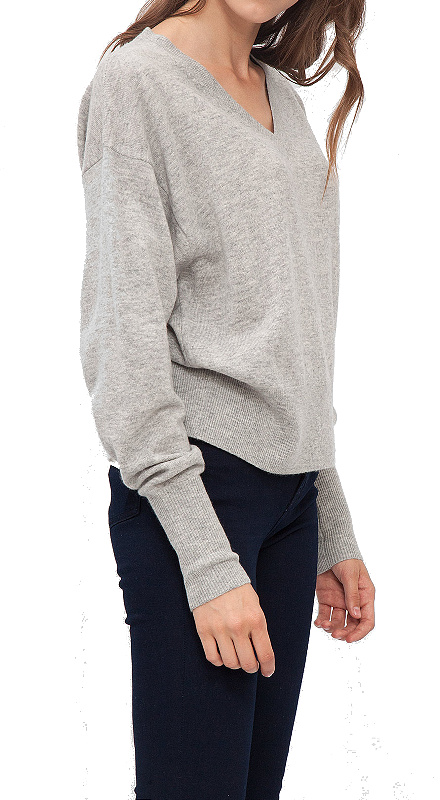Tommy Hilfiger Gwynie V-Neck Sweater pulóver šedý