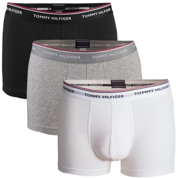 Tommy Hilfiger boxerky 3pack Premium Essentials Trunk čierne/šedé/biele