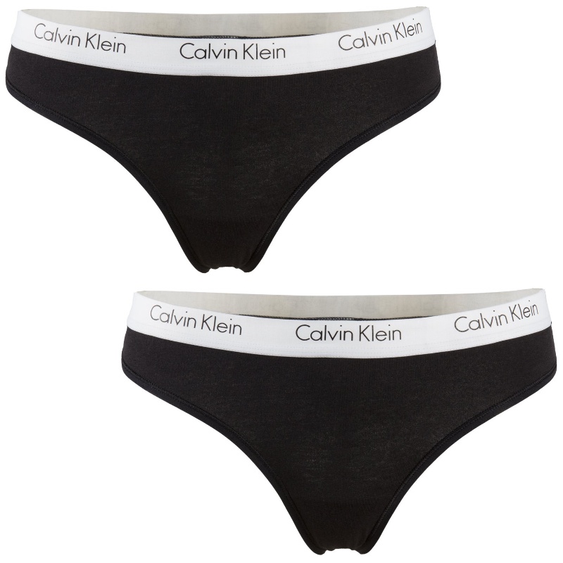 Calvin Klein 2 Pack tangá CK One Cotton Thong čierne