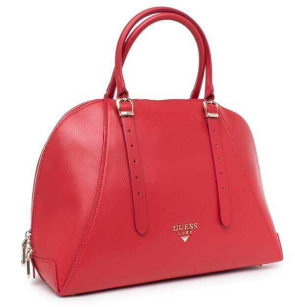 Kožená kabelka Guess Luxe červená