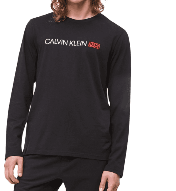 Tričko Calvin Klein LS Crew Neck 1981 čierne
