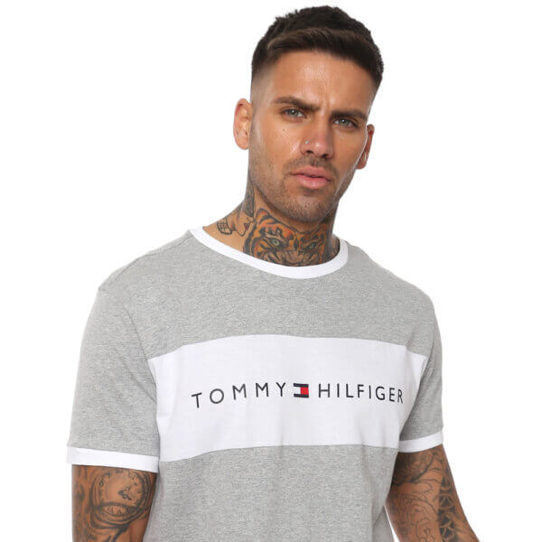Tommy Hilfiger tričko pánske Original CN Tee SS Logo Flag 004 šedé_0