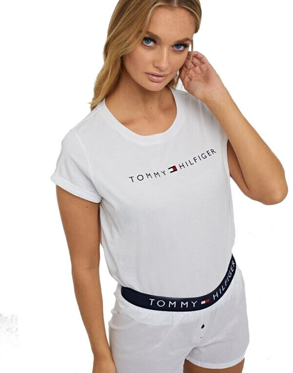 Tommy Hilfiger tričko Original CN SS Tee Logo 100 biele 02