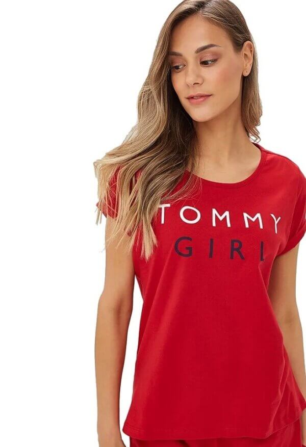 Dámske tričko Tommy Hilfiger CN Tee SS Tango Red_01