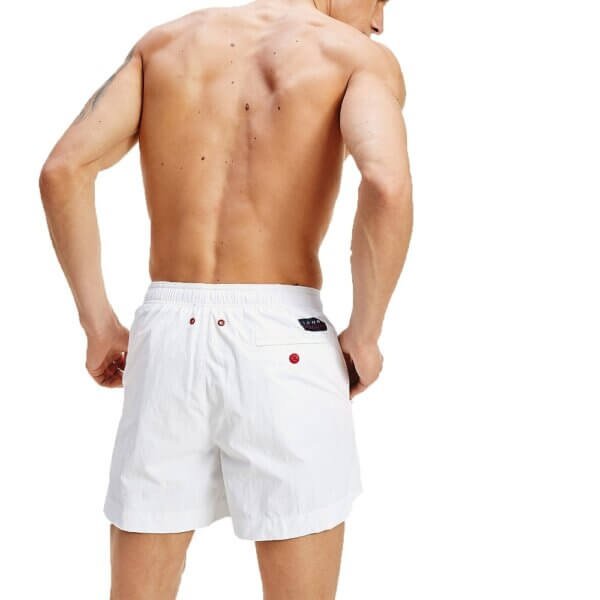 Tommy Hilfiger plavky pánske šortky kúpacie Flag Panel Swim Shorts YCD biele_03