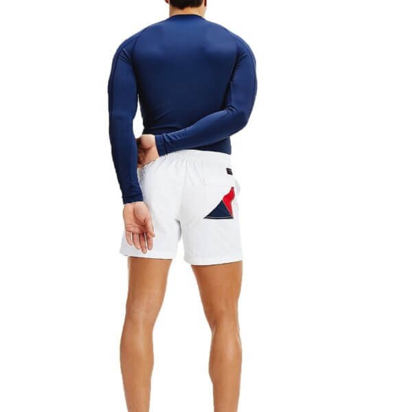 Tommy Hilfiger plavky pánske šortky kúpacie Logo Leg Swim Shorts YCD biele_02