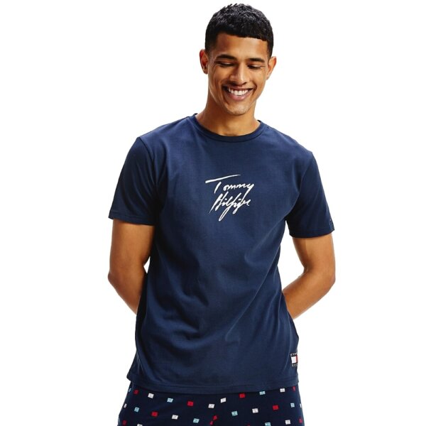 Tommy Hilfiger tričko pánske CN SS Tee Logo CHS modré