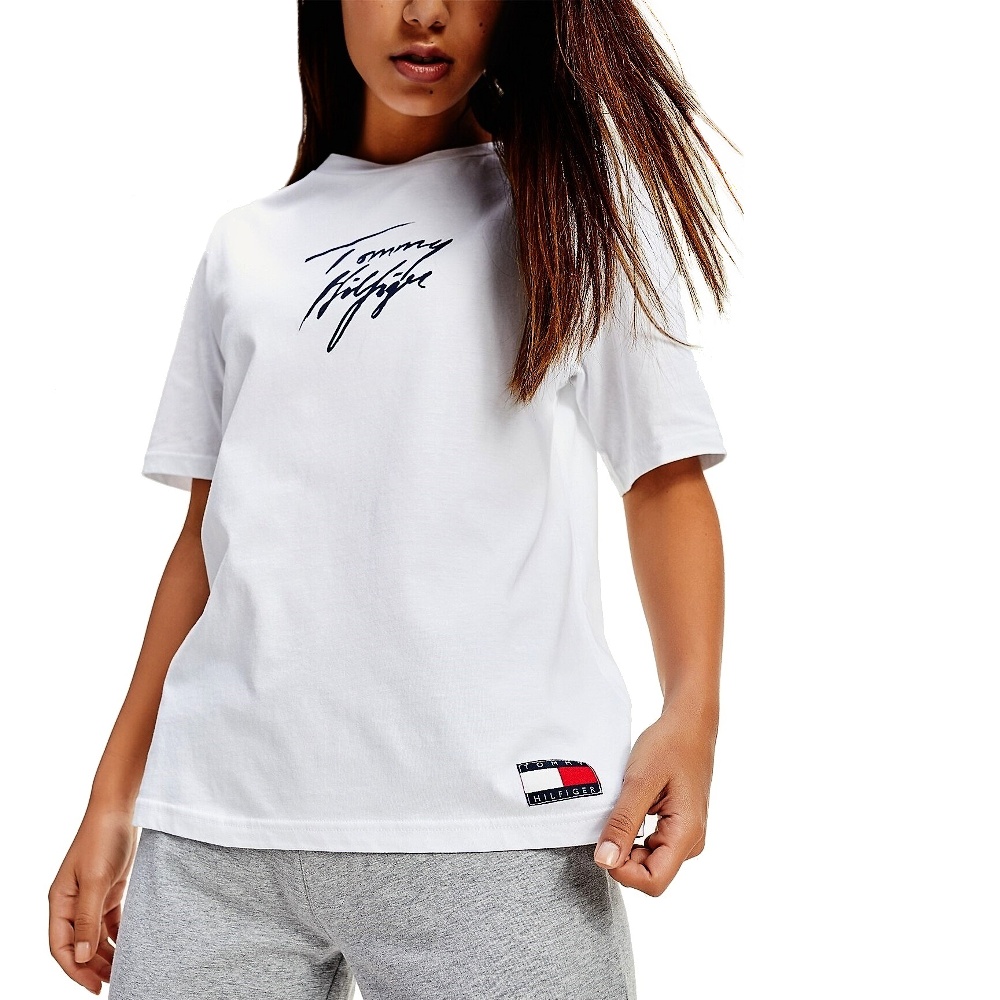 Tommy Hilfiger tričko dámske CN SS Tee Logo biele YCD