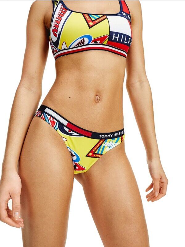 Tommy Hilfiger plavky dámske Contrast Print Brazilian Bikini Bottoms 0LJ multi