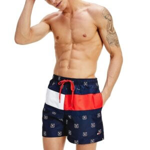 Tommy Hilfiger plavky pánske šortky kúpacie Nautical Flag Swim Shorts 0HB_01
