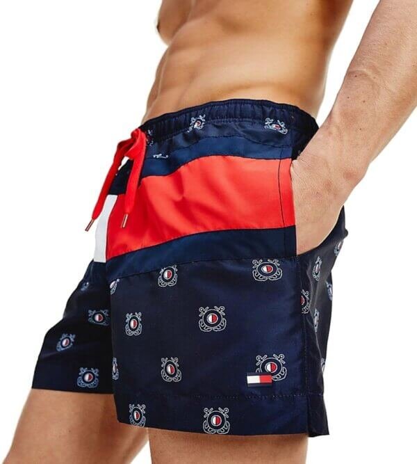Tommy Hilfiger plavky pánske šortky kúpacie Nautical Flag Swim Shorts 0HB_01a