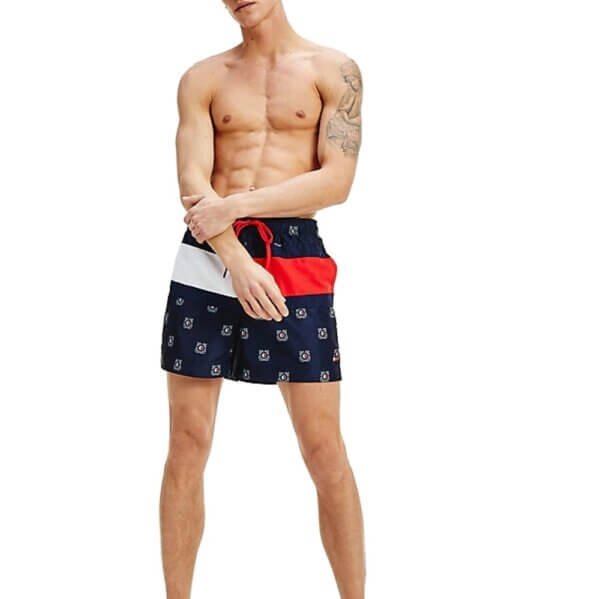 Tommy Hilfiger plavky pánske šortky kúpacie Nautical Flag Swim Shorts 0HB_02