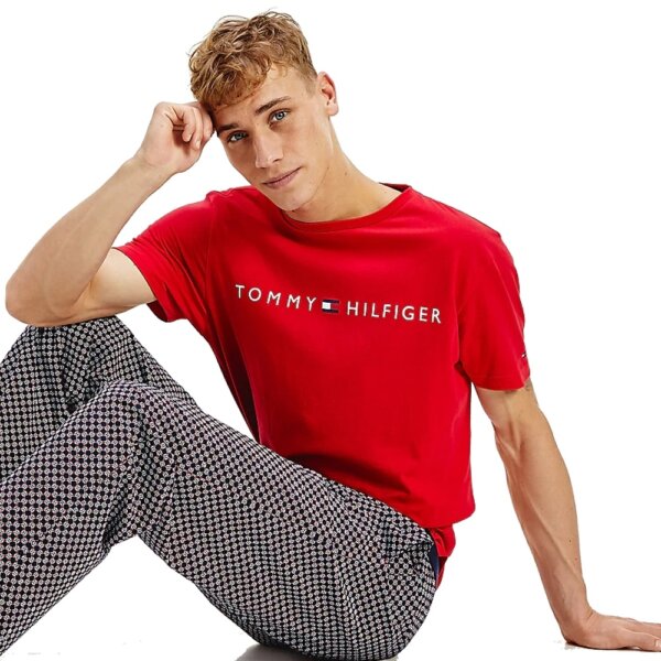 Tommy Hilfiger tričko pánske Crew Neck Logo T-Shirt 611 červené_02