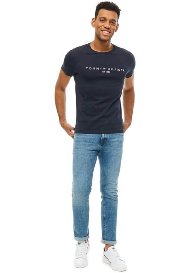 Tommy Hilfiger tričko pánske Flag Logo T-Shirt tmavé modré 403_02