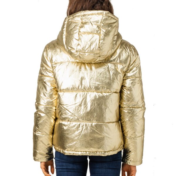 Calvin Klein Jeans bunda dámska zimná prešívaná vetrovka Metallic Puffer Gold zlatá 03
