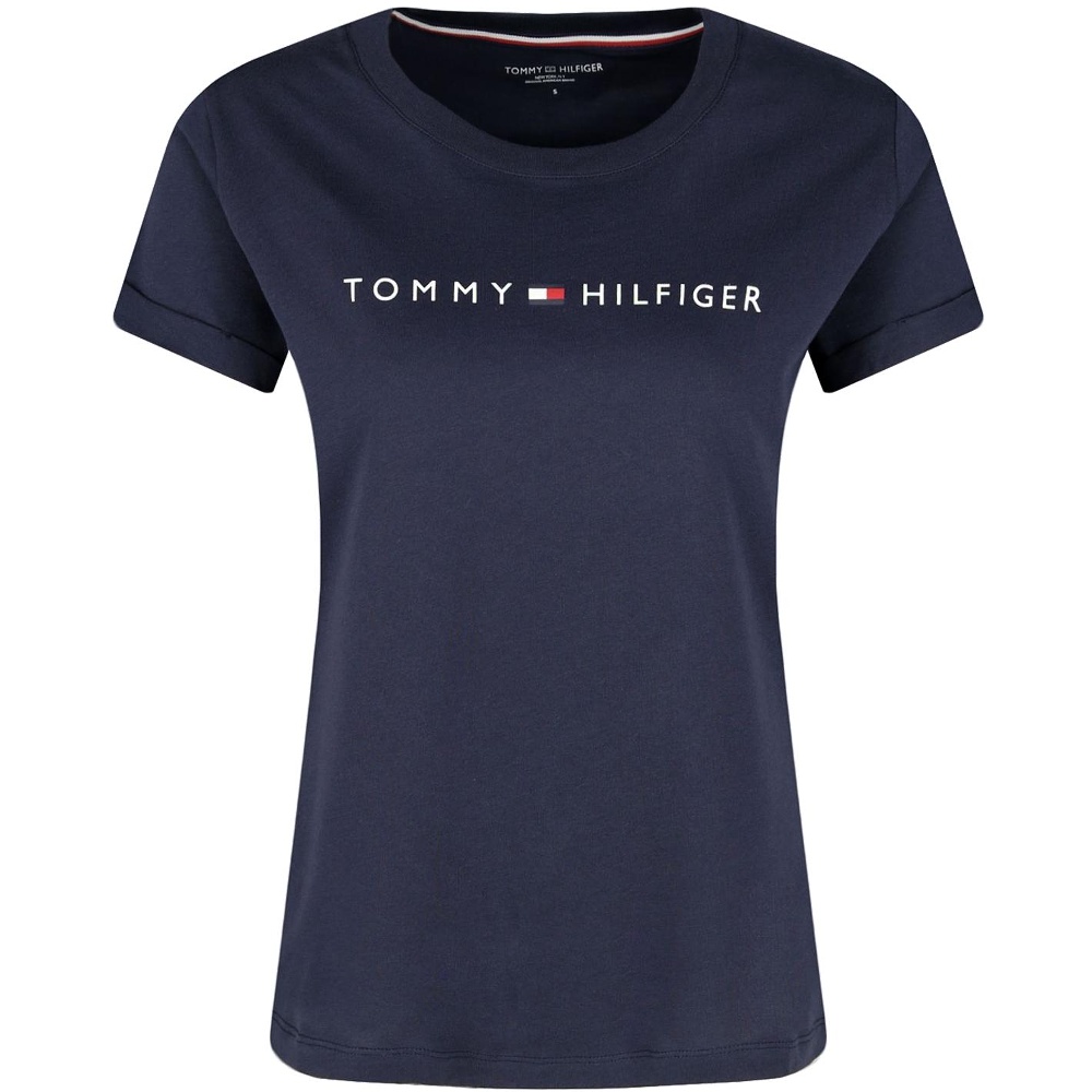 Tommy Hilfiger tričko dámske Original CN SS Tee Logo 416 modré