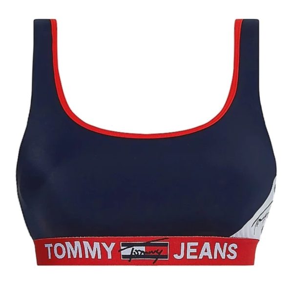 Tommy Jeans plavky dámske podprsenka top Bralette tmavo-modré DW5